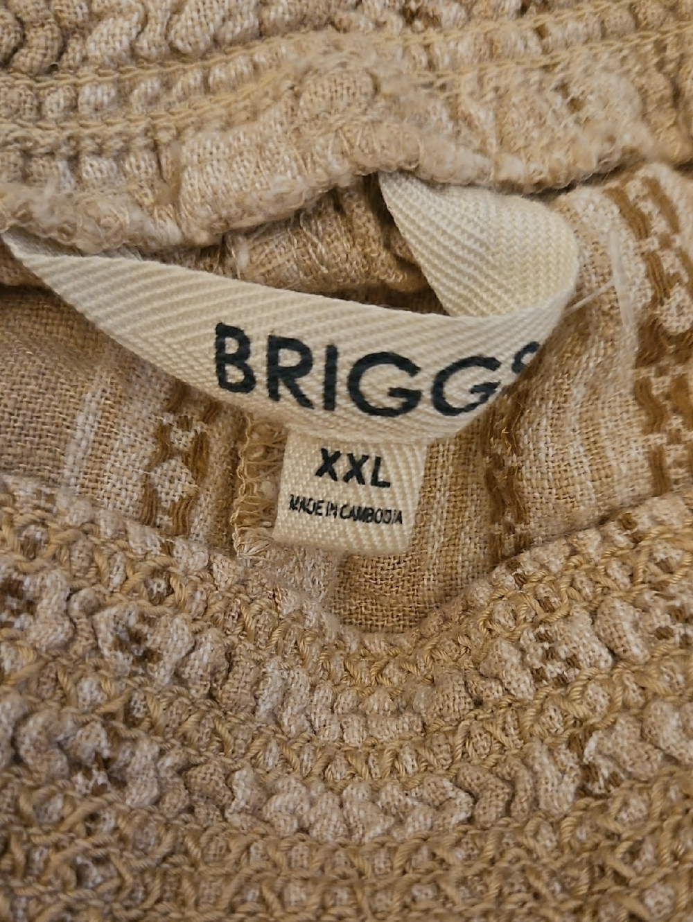 BRIGGS Beige Textured Pants  - XXL Wide Leg